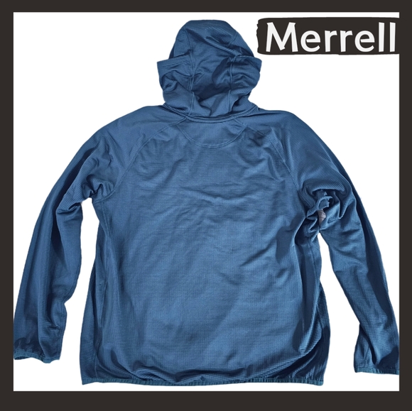 Merrell - Forest Green Men's Lightweight Fleece Lined Hoodie w/Neck Protection - Picture 2 of 5